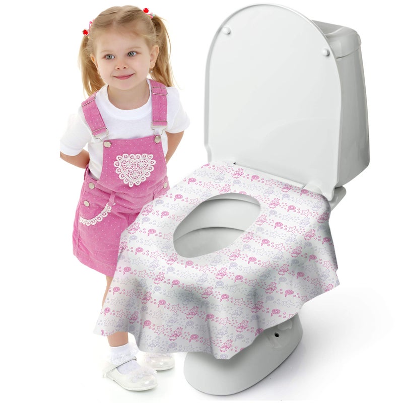 Cadily Princess Disposable Toilet Seat Cover for Kids 20 Pack, XL, Waterproof & Individually Wrapped Toddler Toilet Covers Disposable for Travel, Potty Liners for Toddlers, Potty Training for Girls and Boys - Image 2